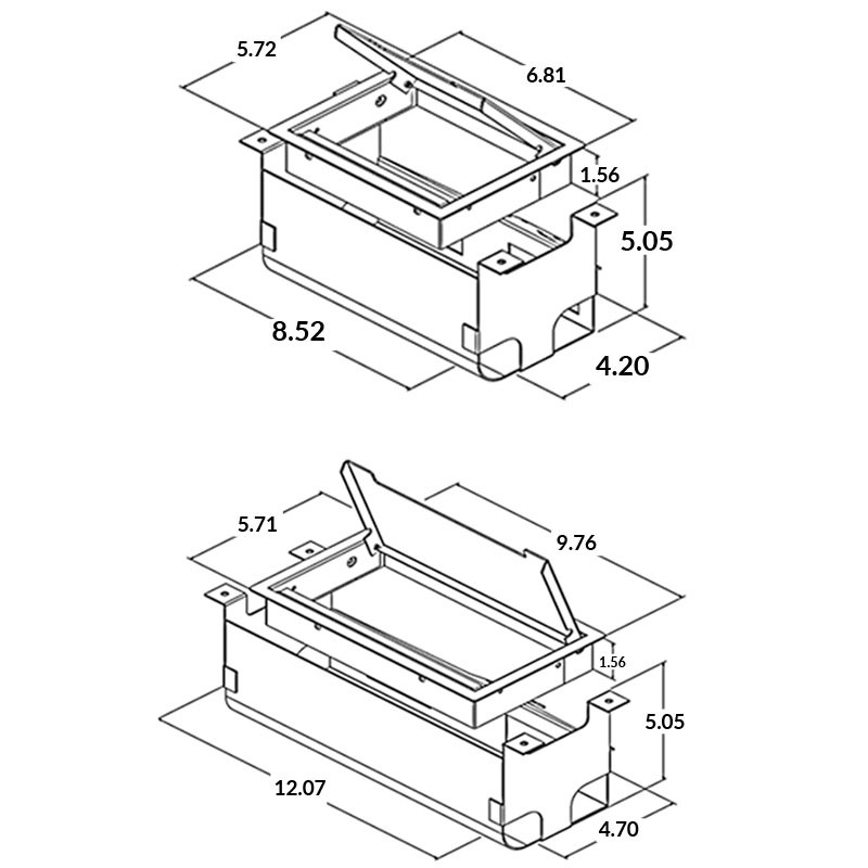 Seclusion Hide It Kit for Recessed Desktop Installation - Size