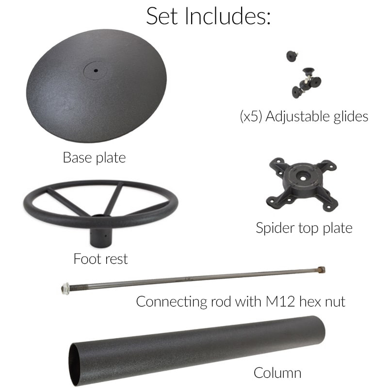 Signature Series Round Dome Cast Iron Pedestal Table Base with Foot Ring - Bar Height - Default