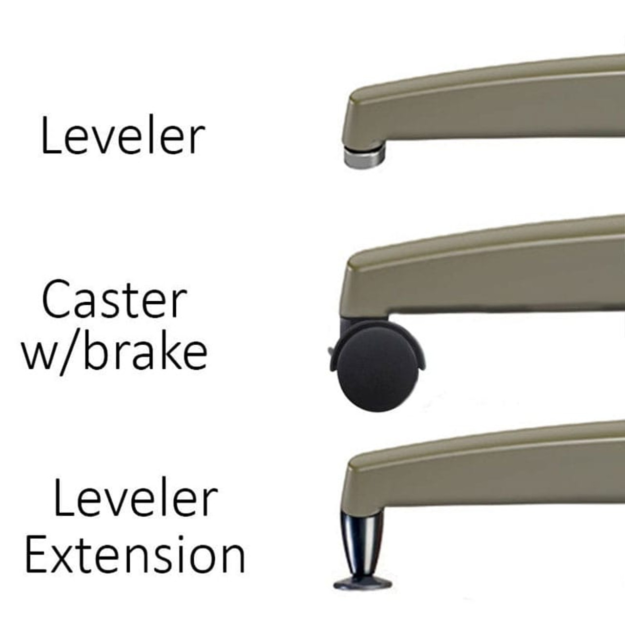 Gibraltar Durable Cast Y-Base Metal Table Support (set of 2) - Casters and Levelers