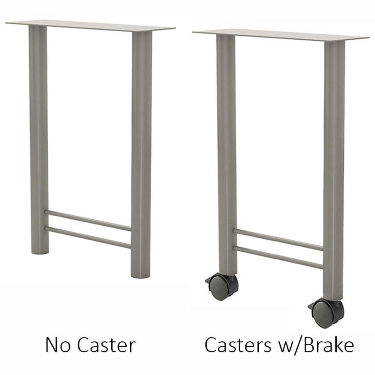 Gibraltar H-Base Metal Table Support - 4" Diameter Legs - Casters
