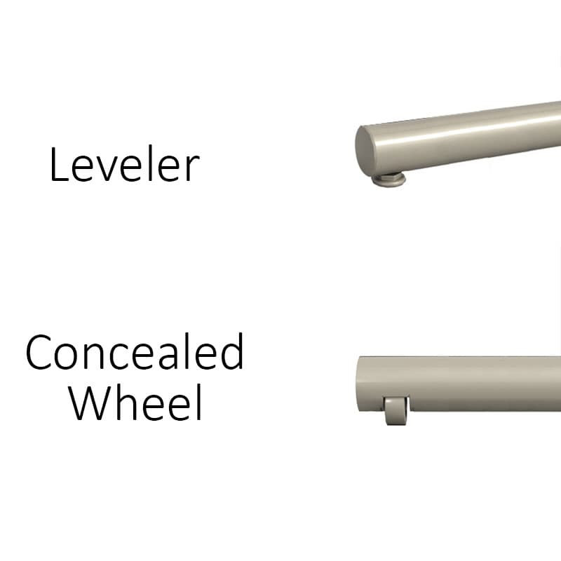 Gibraltar Tubular C-Base Metal Table Support (set of 2) - Concealed Wheel