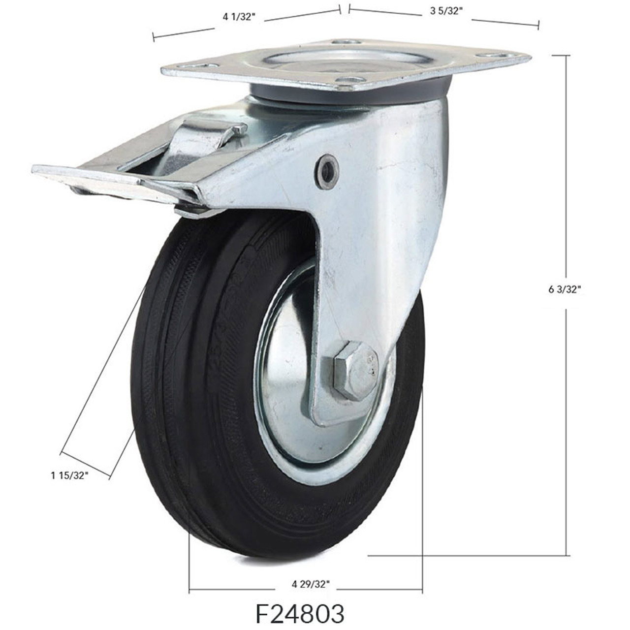 Richelieu Industrial Rubber Swivel with Double-Lock Brake Euro Series - Size