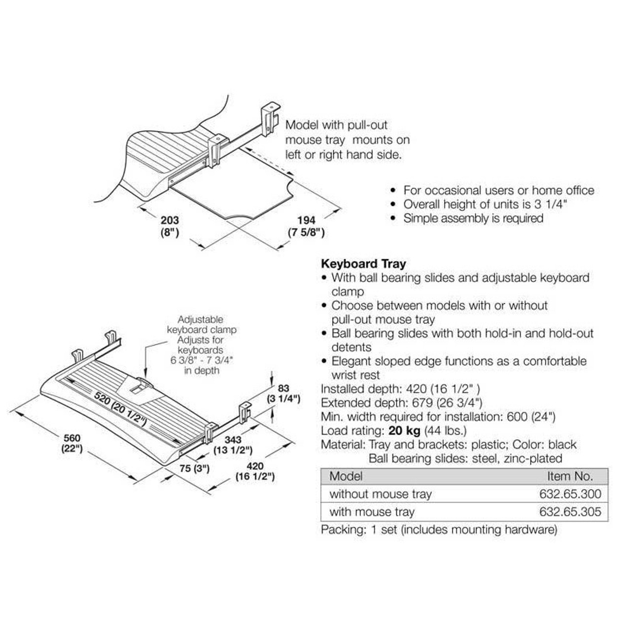 Keyboard Tray 2 - detail 1
