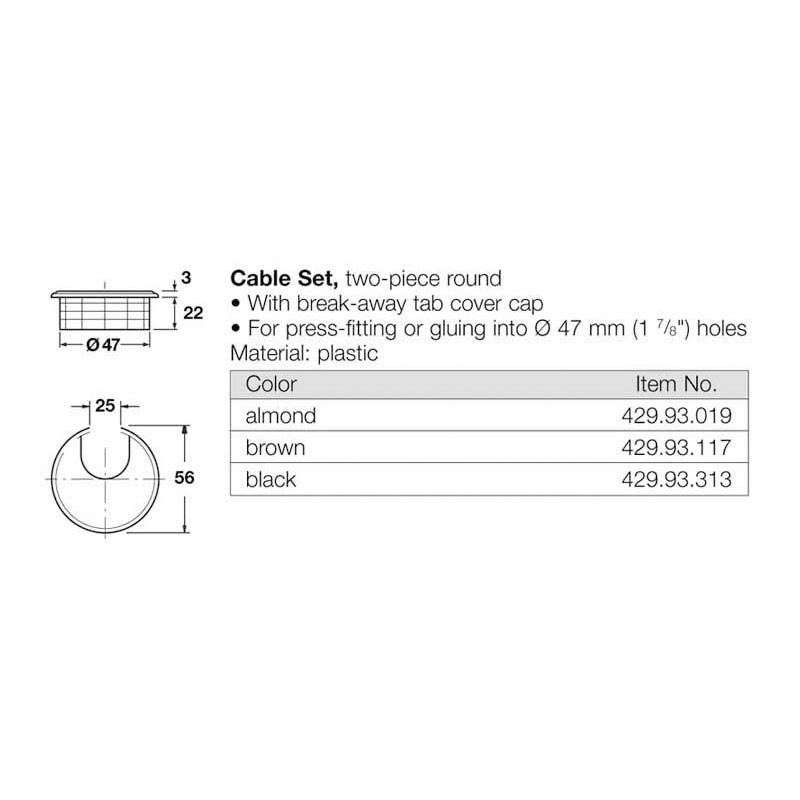 Cable Set 1 7/8" - detail 1
