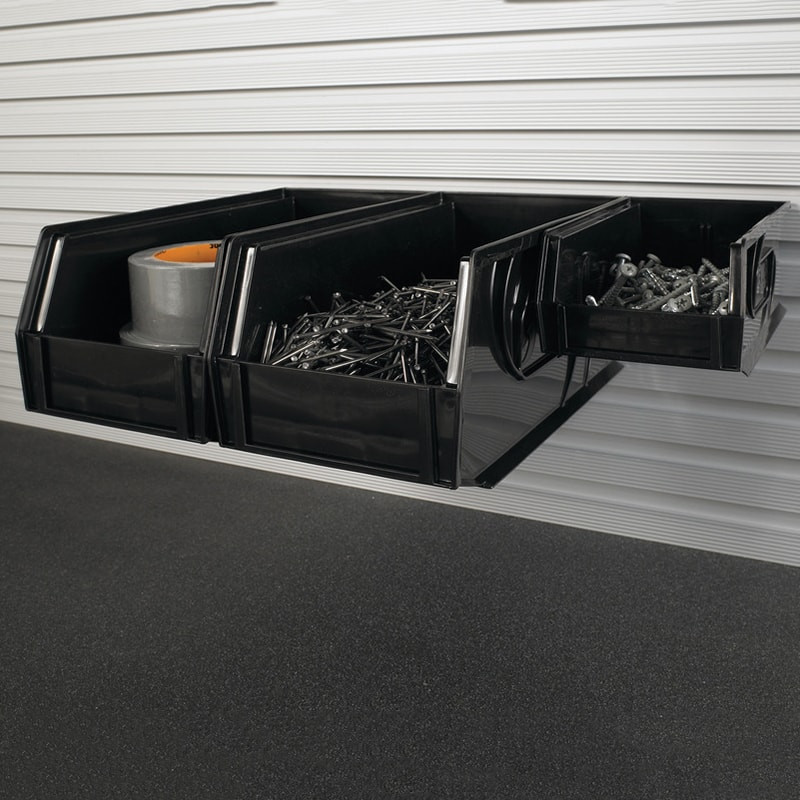Wall Hung Storage Bin - TAG Omni Track System Installed
