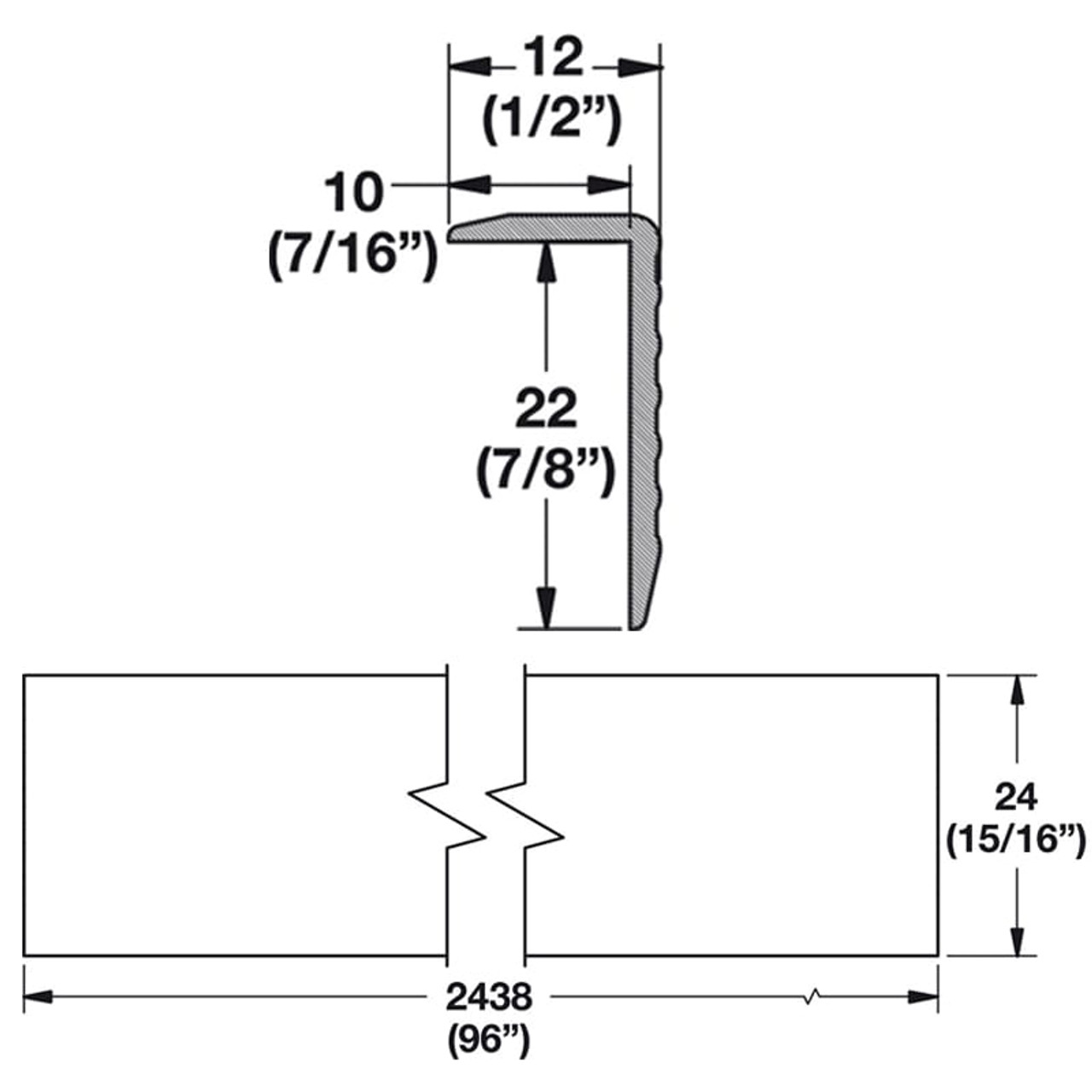 Wall Track Aluminum Edge Profile - TAG Omni Track System Dimensions
