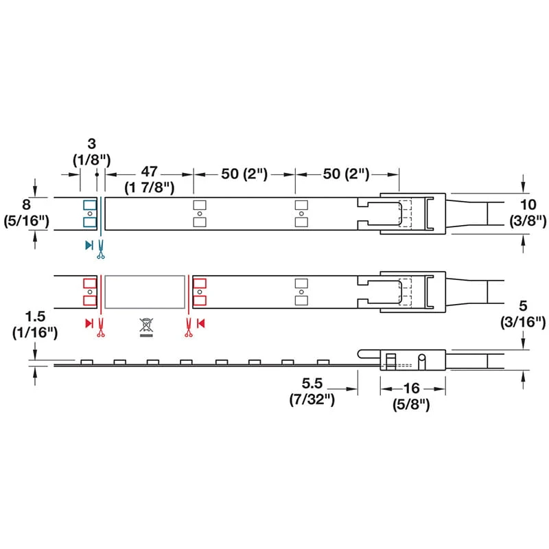 Loox5 Flexible LED Light Strip 3152 Monochrome 24V Cut to Length - Spec Sheet