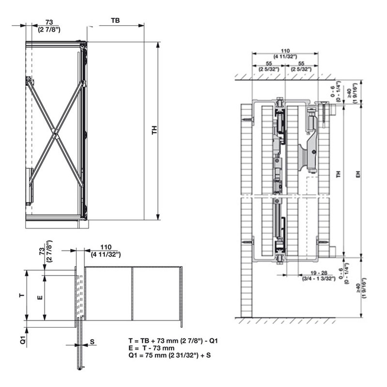 Hawa Folding Concepta 25 Pivot Sliding Wood Door Hardware Kit 25866