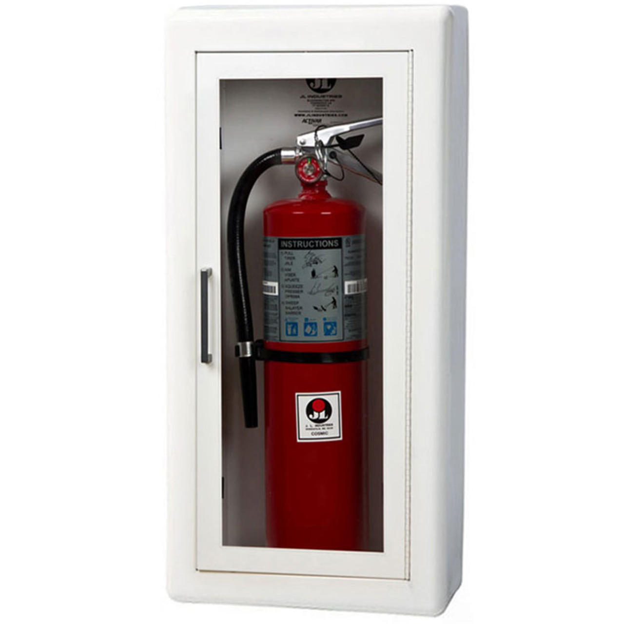 Semi Recessed Steel Fire Extinguisher Cabinet Ambassador Jl