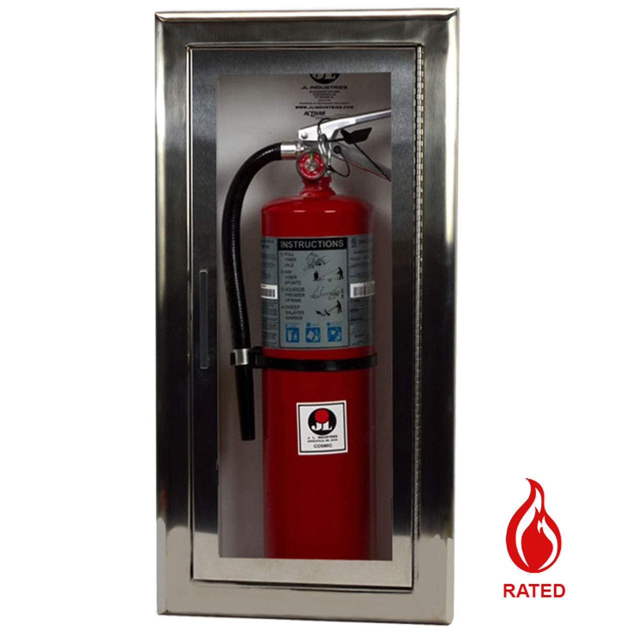 Recessed Stainless Steel Fire Rated Extinguisher Cabinet