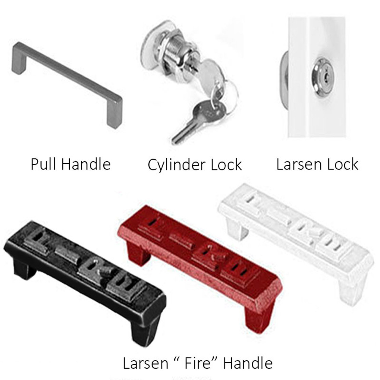 Semi-Recessed Fire Rated Extinguisher Cabinet - Larsen Architectural Series - Cabinet Handle and Lock