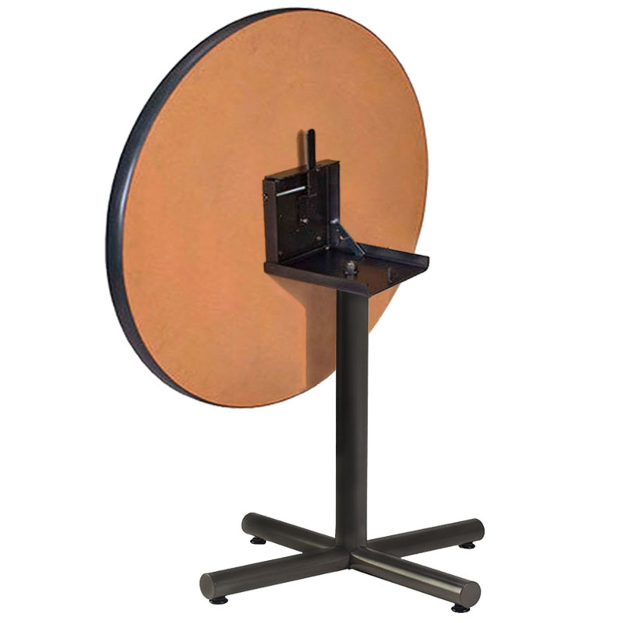 Metal X-Base Table Pedestal with Flip Top Bracket