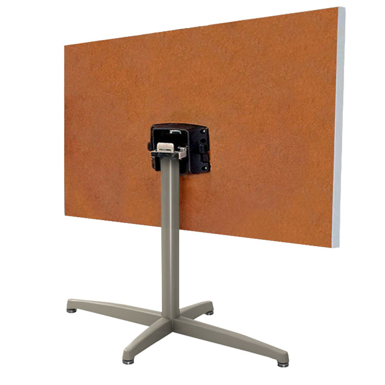 Durable Cast X-Base Rectangular Table Pedestal with Flip Top Bracket