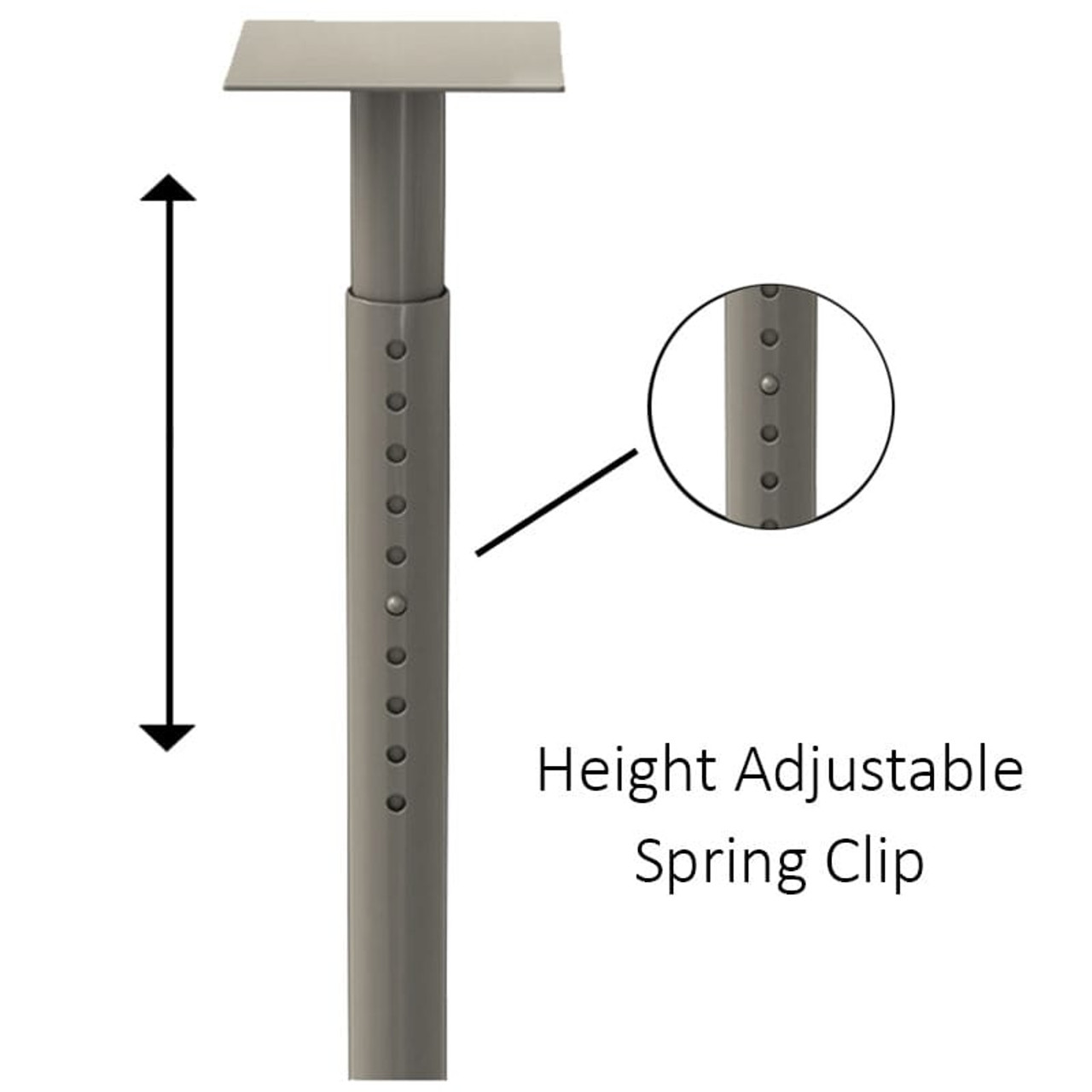 Gibraltar Durable Cast X-Base Rectangular Table Pedestal with Flip Top Bracket - Height Adjustable Spring Clip