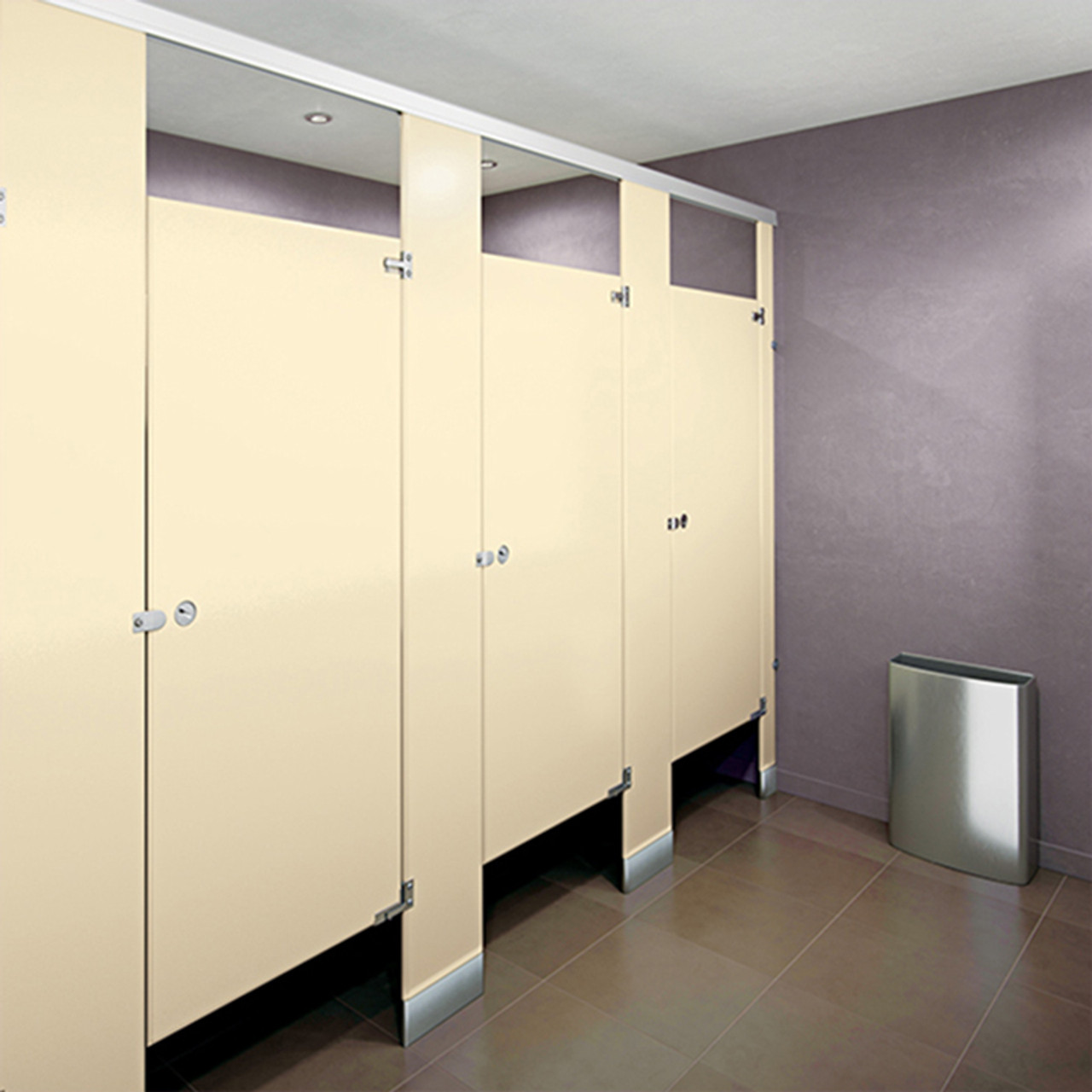 Baked Enamel Metal Toilet Partitions Free Standing Layout