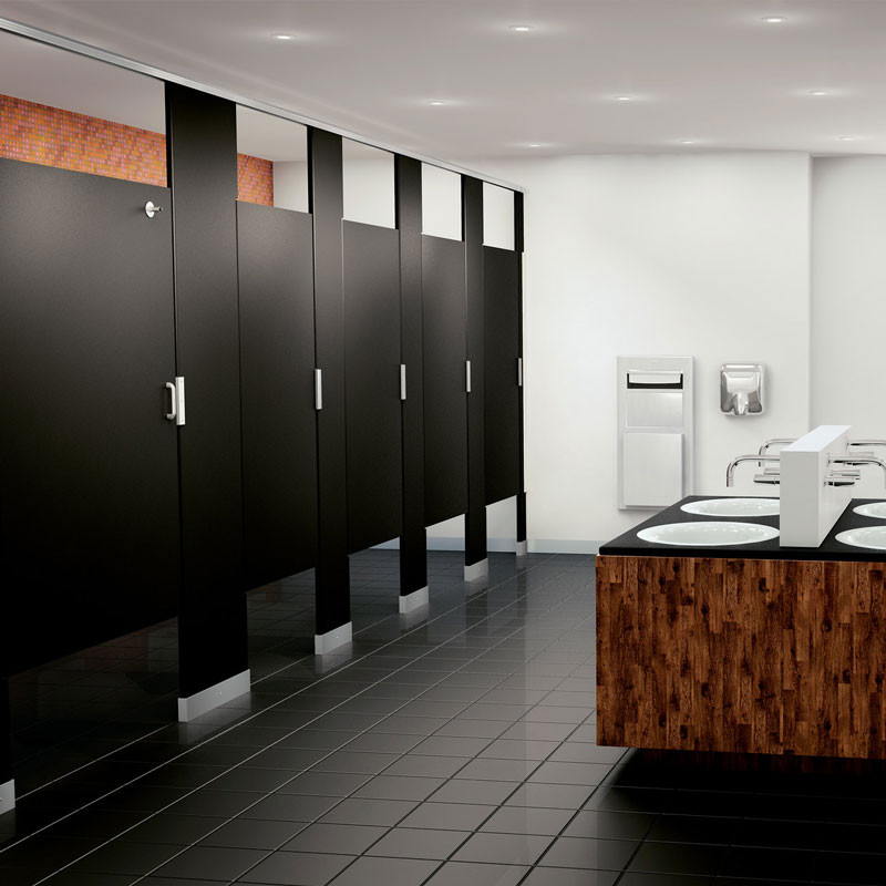 Solid Plastic Toilet Partitions - Alcove Layout Image 2