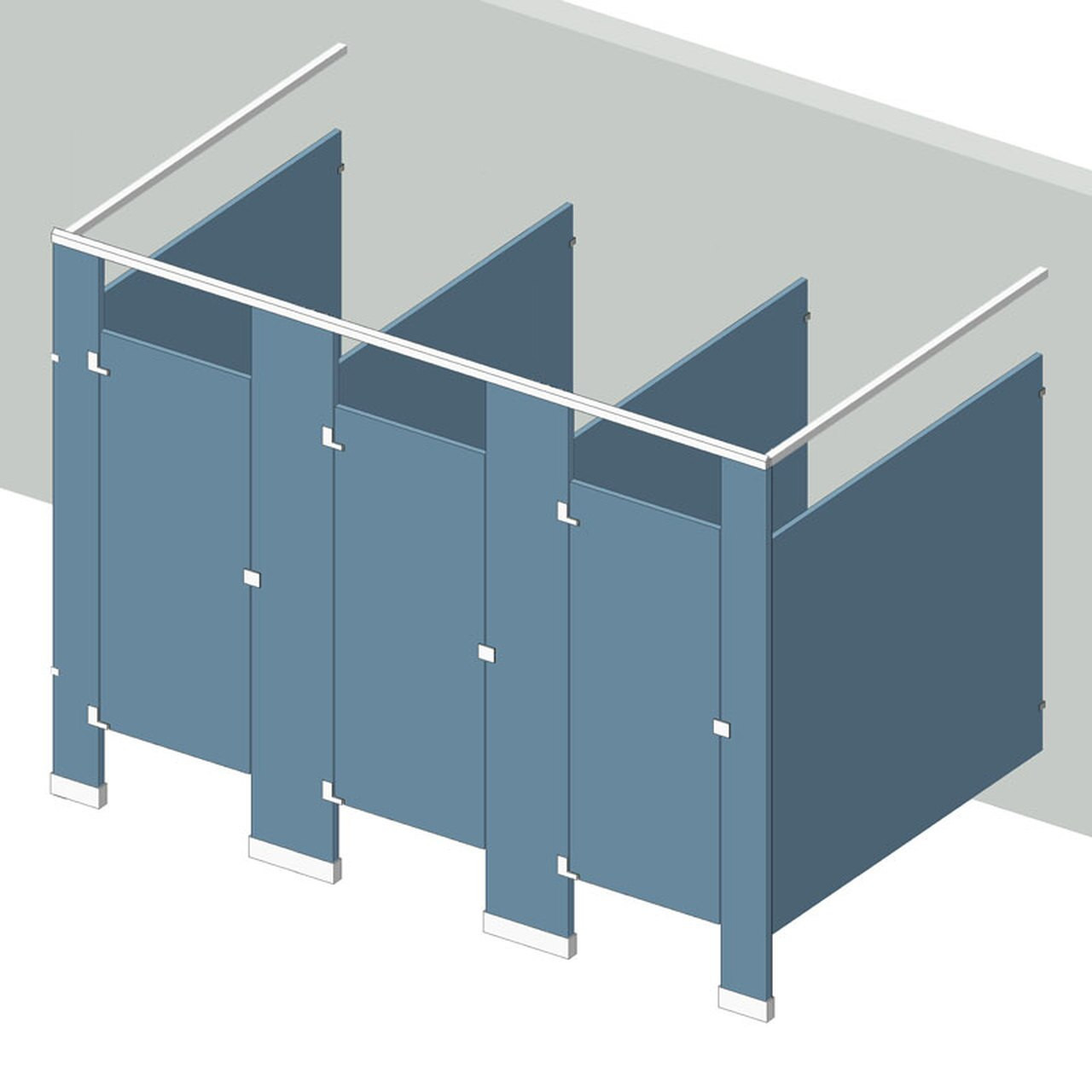 Solid Phenolic Toilet Partitions - Free Standing Layout