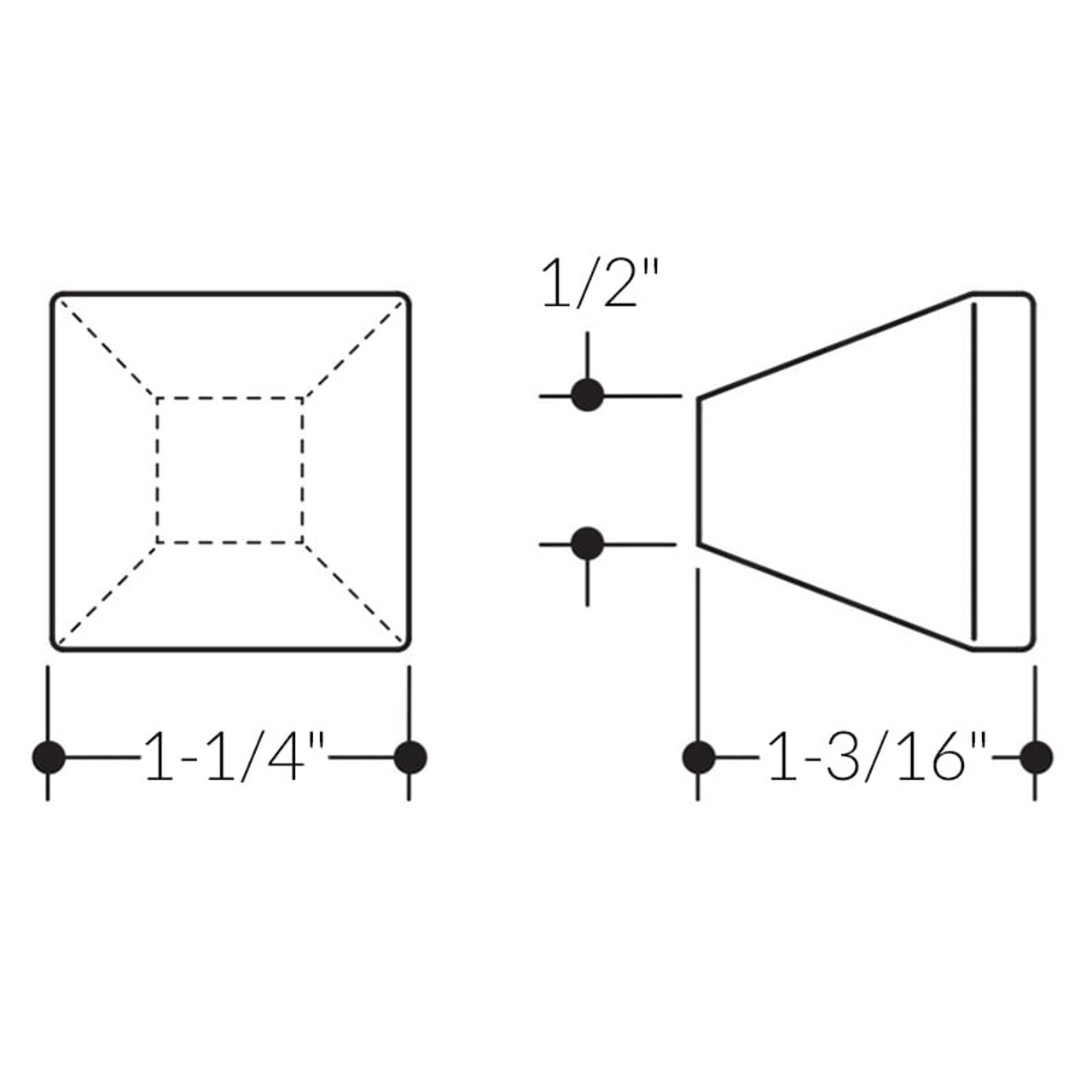 HEWI Nylon Cabinet Door Knob - Square Shaped - Series 547 - Spec Sheet