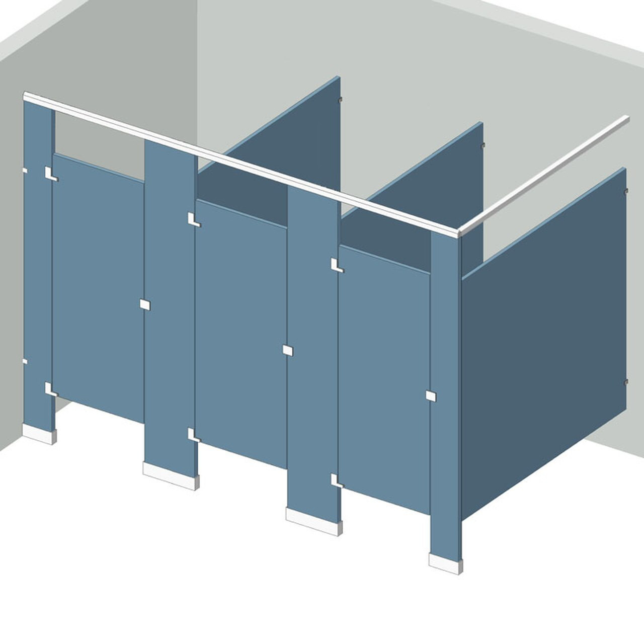 Stainless Steel Toilet Partitions - In Corner Layout Default Image