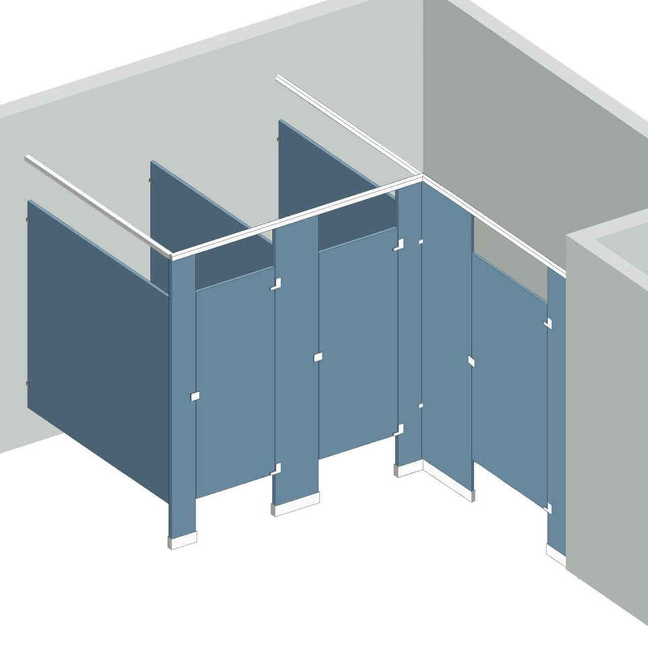 Plastic Laminate Toilet Partitions - Alcove Layout Default Image