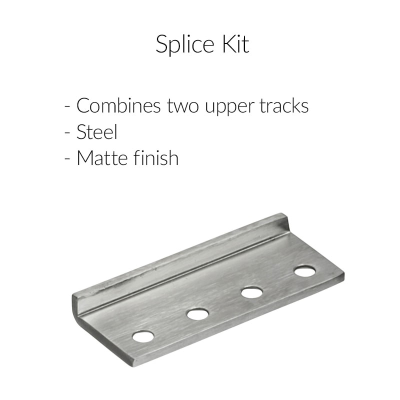  Hafele BD210 Stainless Steel Sliding Barn Door Hardware - Flat Track 220 lbs Door Max - Splice Kit