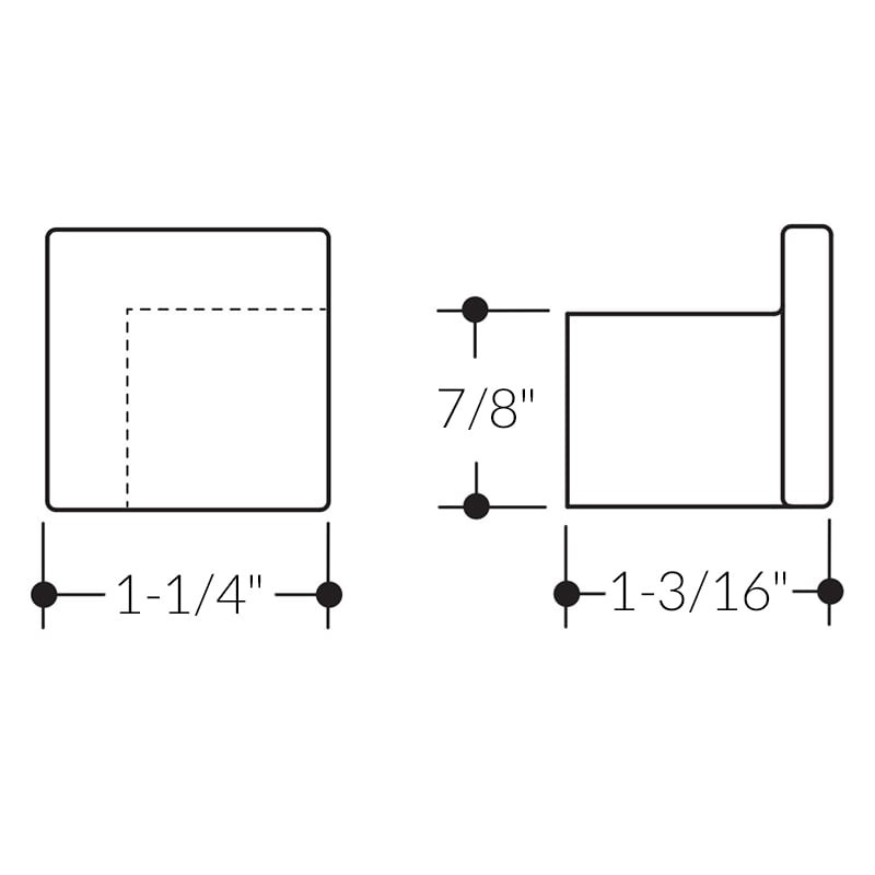 HEWI Nylon Cabinet Door Knob - Flat Square Design 547.32.3 - Spec Sheet