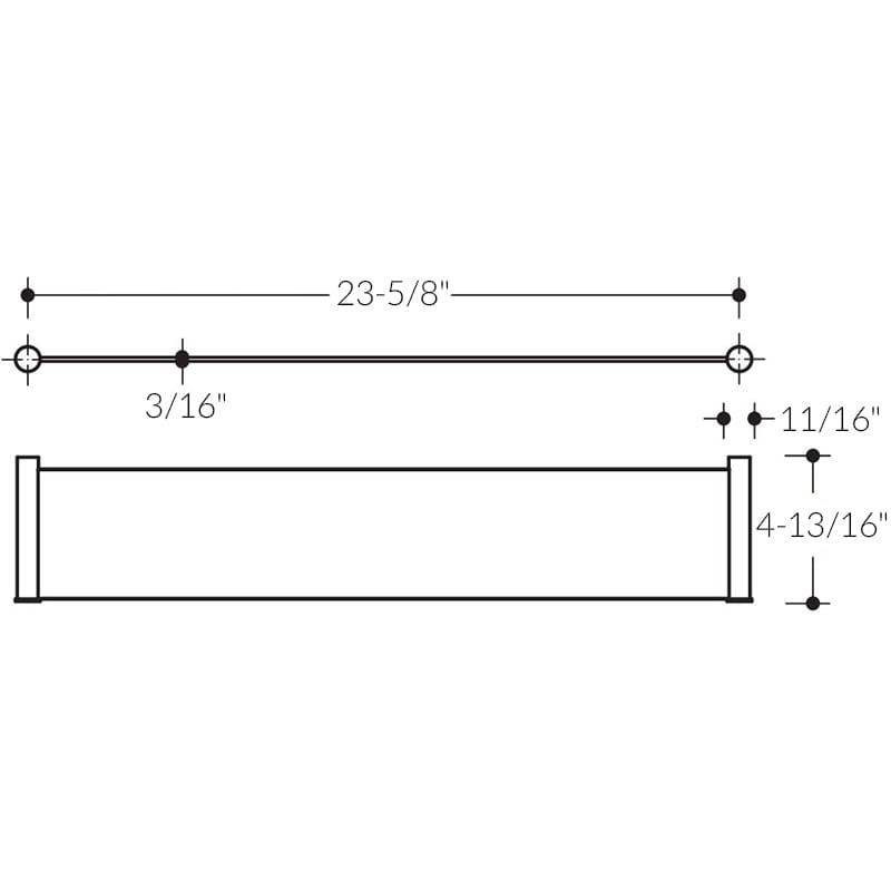 HEWI Frosted Glass Shelf with Stainless Steel Supports - 162.03.1105 - Spec Sheet