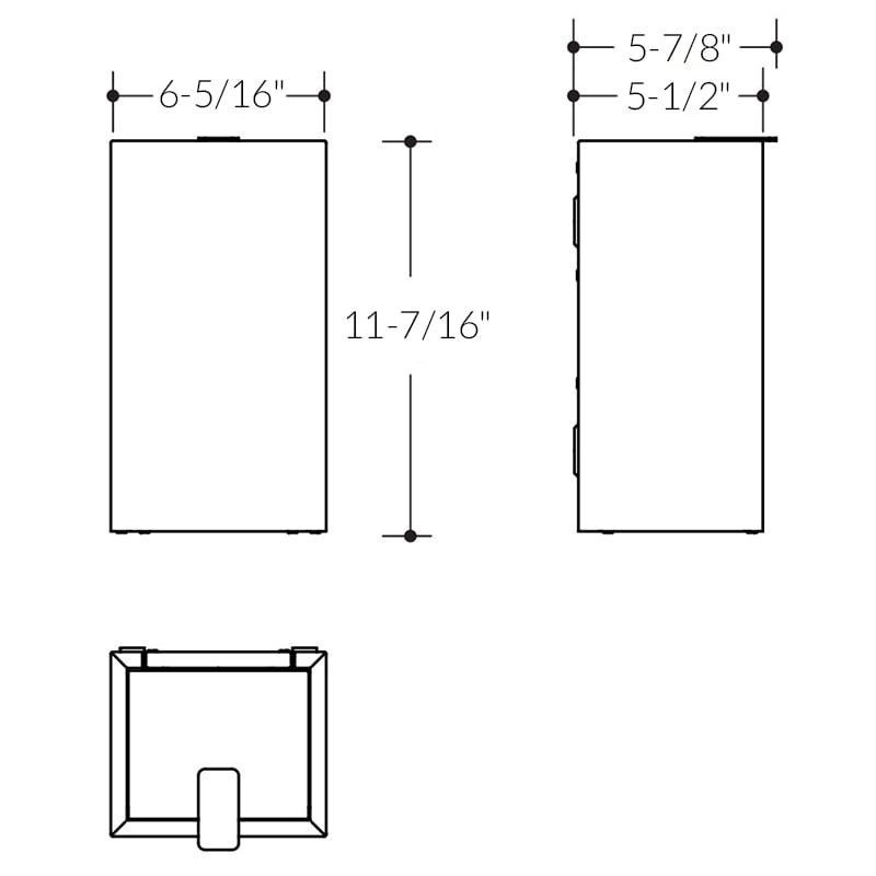 HEWI Stainless Steel Hygiene Bag Disposal Bin - 900.05.005 - Spec Sheet