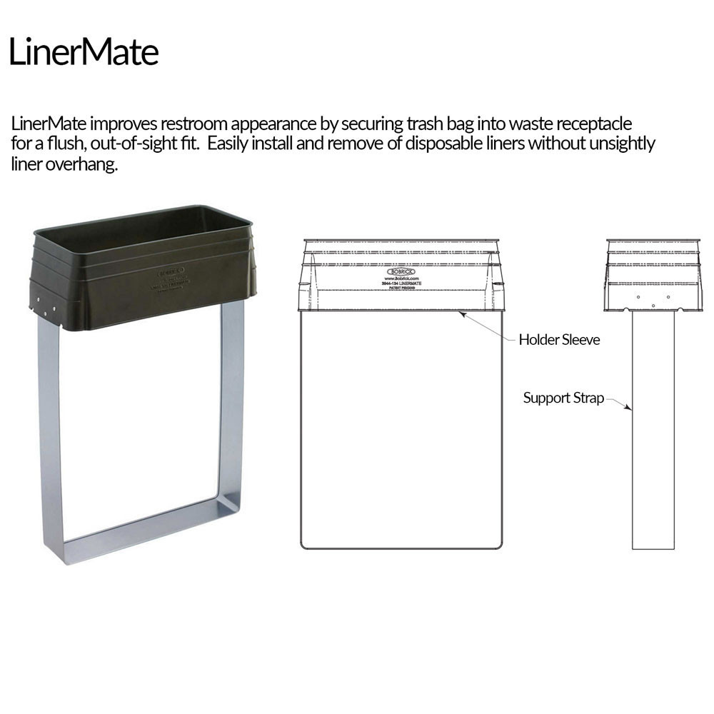 Bobrick Surface Mounted Towel Dispenser and Waste Receptacle - Convertible Classic Series - LinerMate