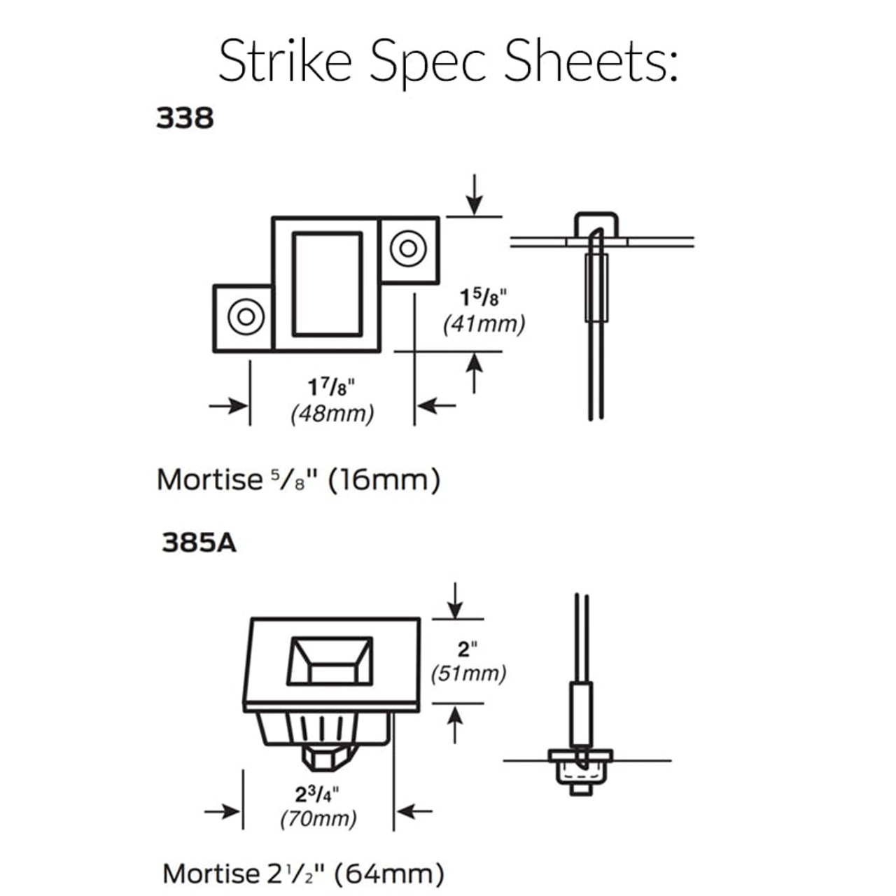 Von Duprin 33A/35A Series Concealed Vertical Rod Exit Device - Fire Rated - Spec Sheet