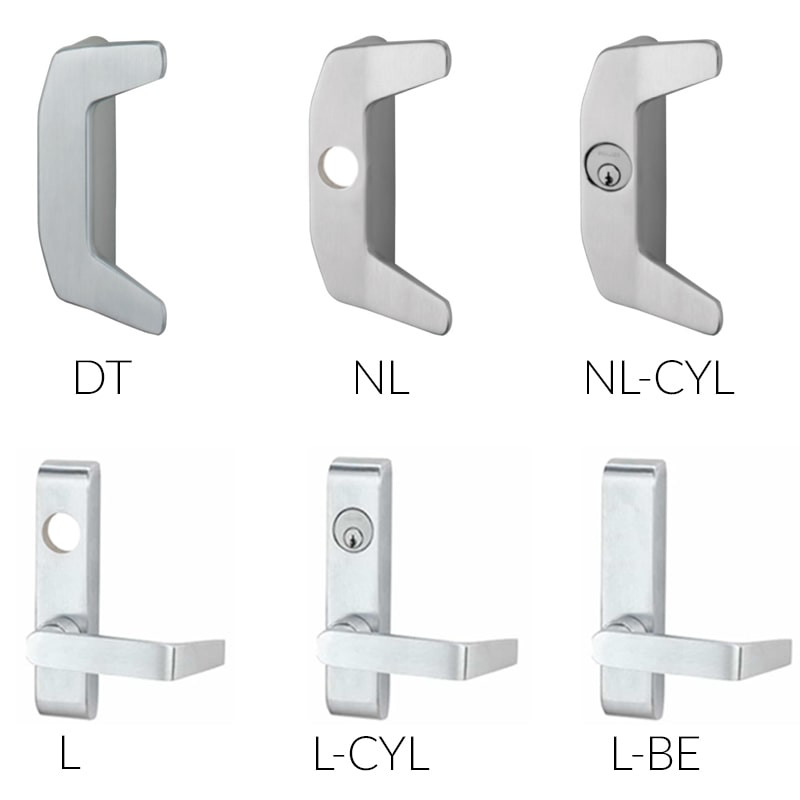 Von Duprin 33A/35A Series Concealed Vertical Cable Exit Device - Function and Trim
