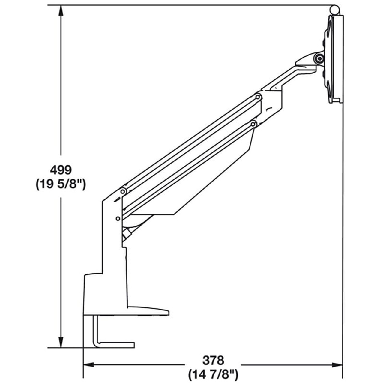 Hafele CLU Duo Adjustable Double Monitor Arm Desk Mount 818.45.310 - Spec Sheet