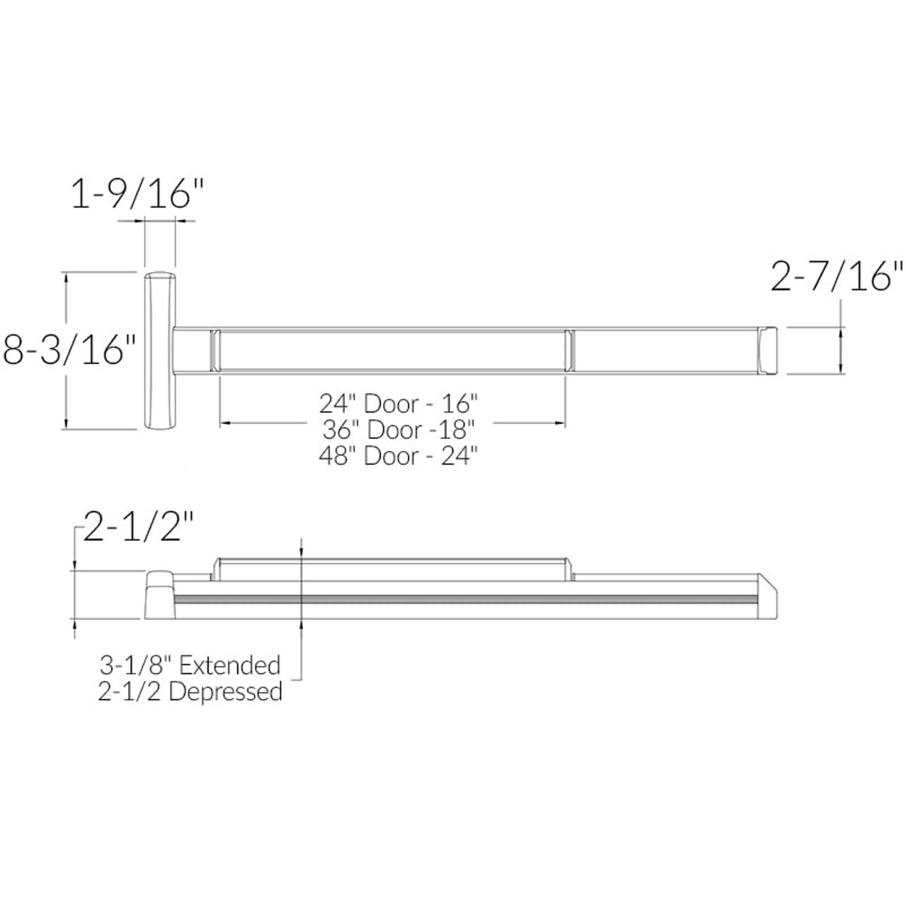 PDQ Narrow Stile Concealed Vertical Rod Exit Device - Fire Rated 6400CVF - Spec Sheet