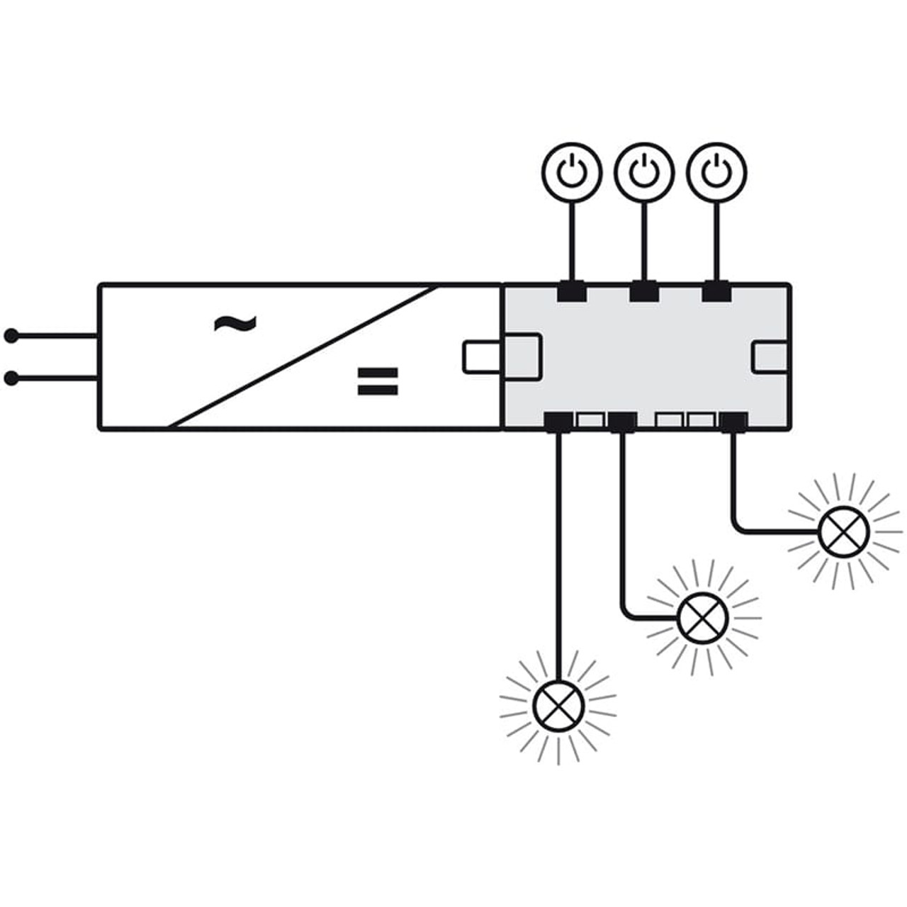 Loox5 24VLED Lights Box to Box 6 Way Distributor with 3 Switch Ports - Install