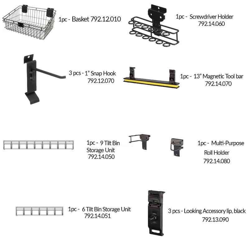 HERA SILKYSTAY24H・BASE TOOLKIT HandiKITS Workbench Accessory Kit - HandiWALL Slatwall System
