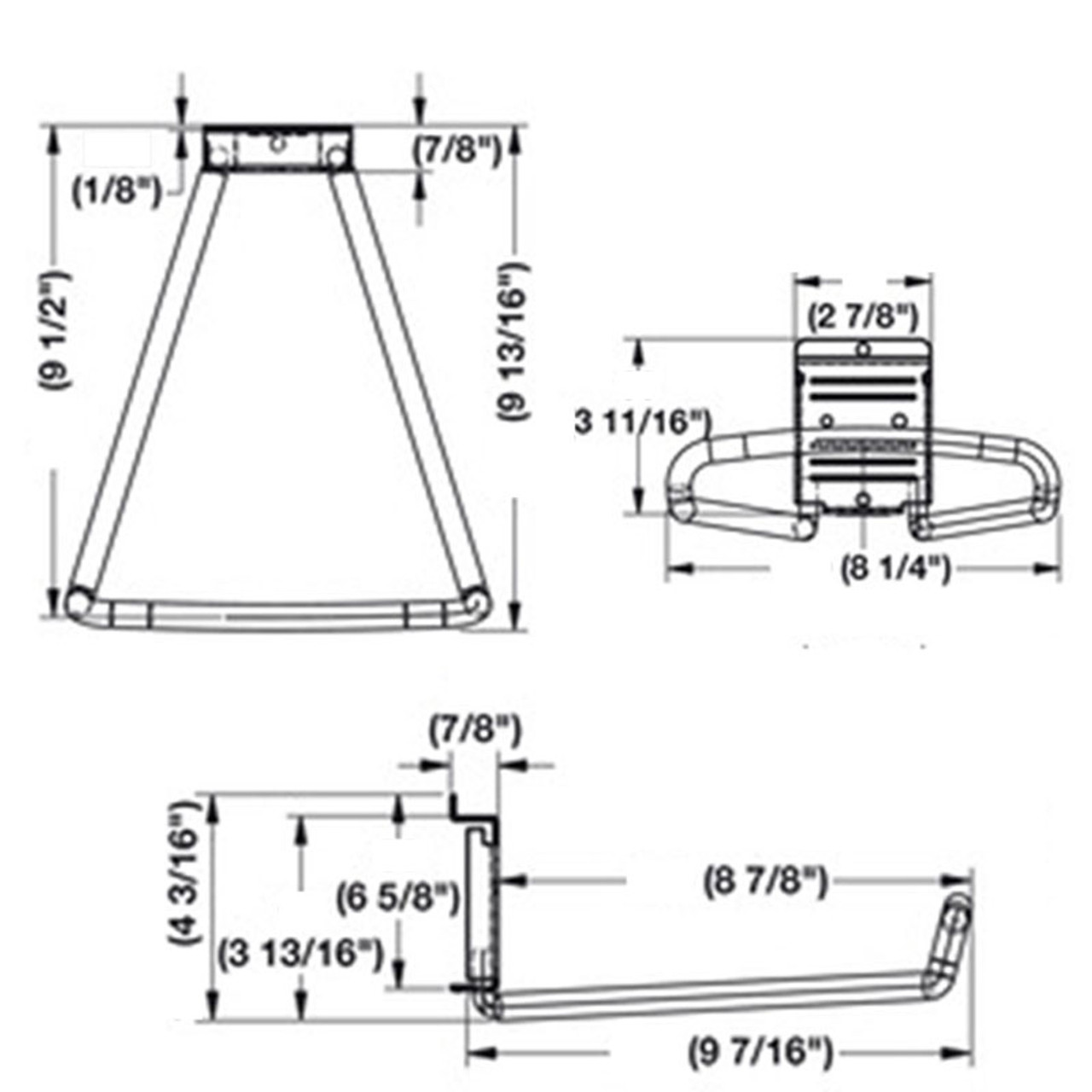 8" Rubber Coated Steel Loop Storage Hook HandiWALL Slatwall System