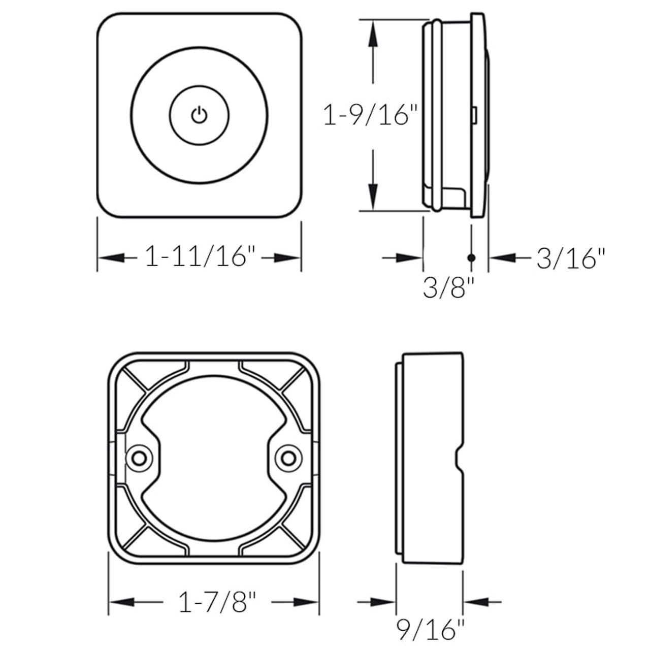 Loox5 LED Connect Mesh Multi-Functional Recessed Bluetooth Light Switch - Spec Sheet