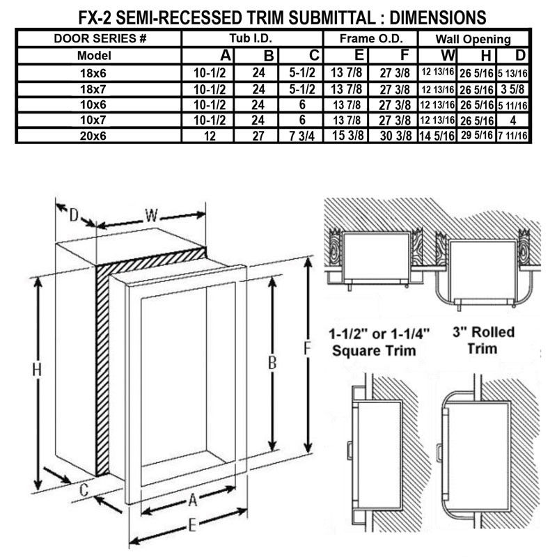 Semi-Recessed Fire Rated Extinguisher Cabinet - Cavalier JL Industries