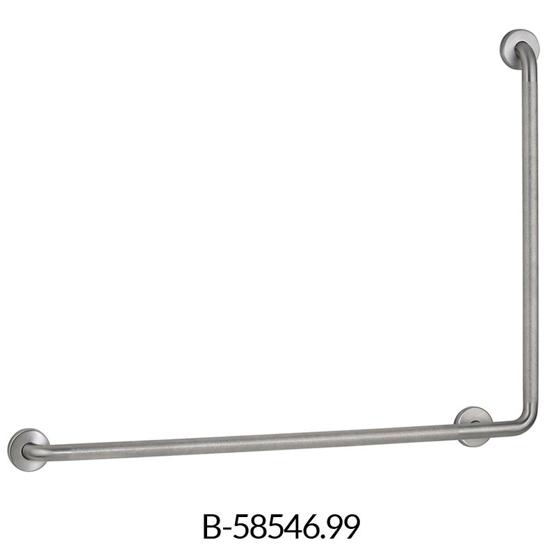 Bobrick Stainless Steel L Shaped Grab Bar - 1.25
