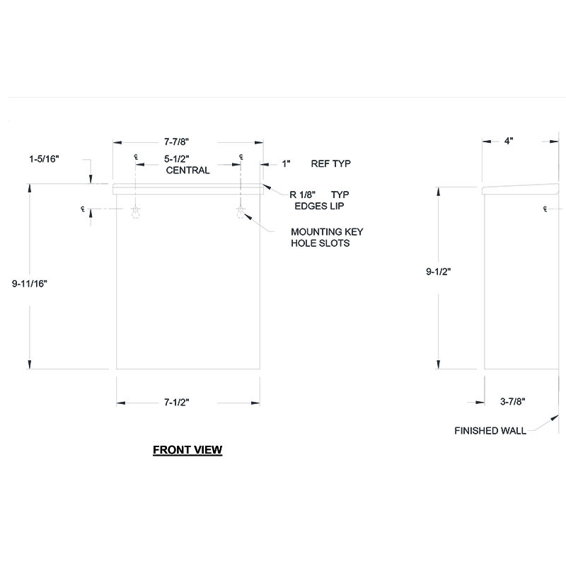 ASI Surface Mount Matte Black Sanitary Napkin and Tampon Disposal