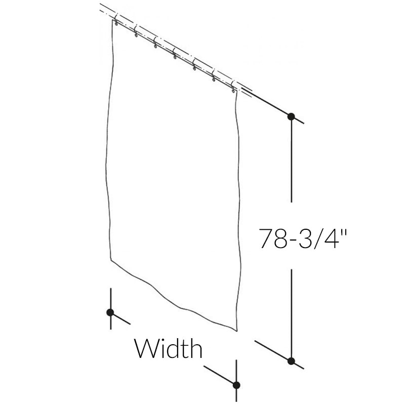 HEWI White Polyester Shower Curtain - 801.34.V0580 - Spec Sheet