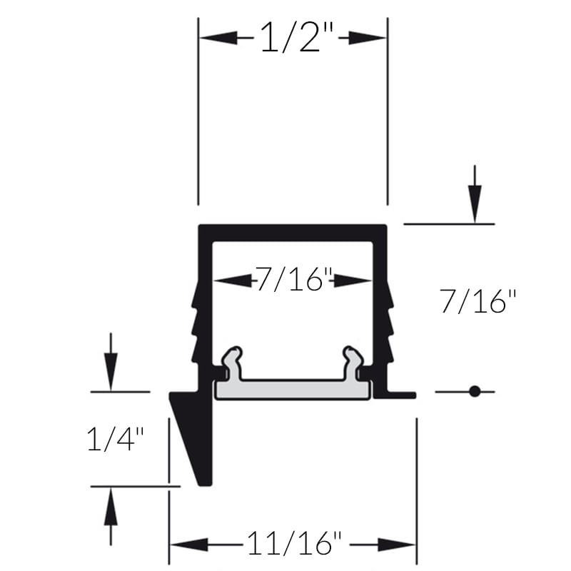 Loox5 Recessed Asymmetric Mounting Profile 1105 for LED Light Strips - Spec Sheet