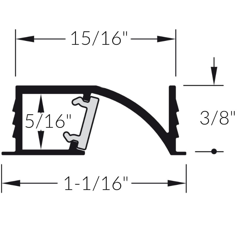 Loox5 Recessed Angled Mounting Profile 1107 for LED Light Strips - Spec Sheet