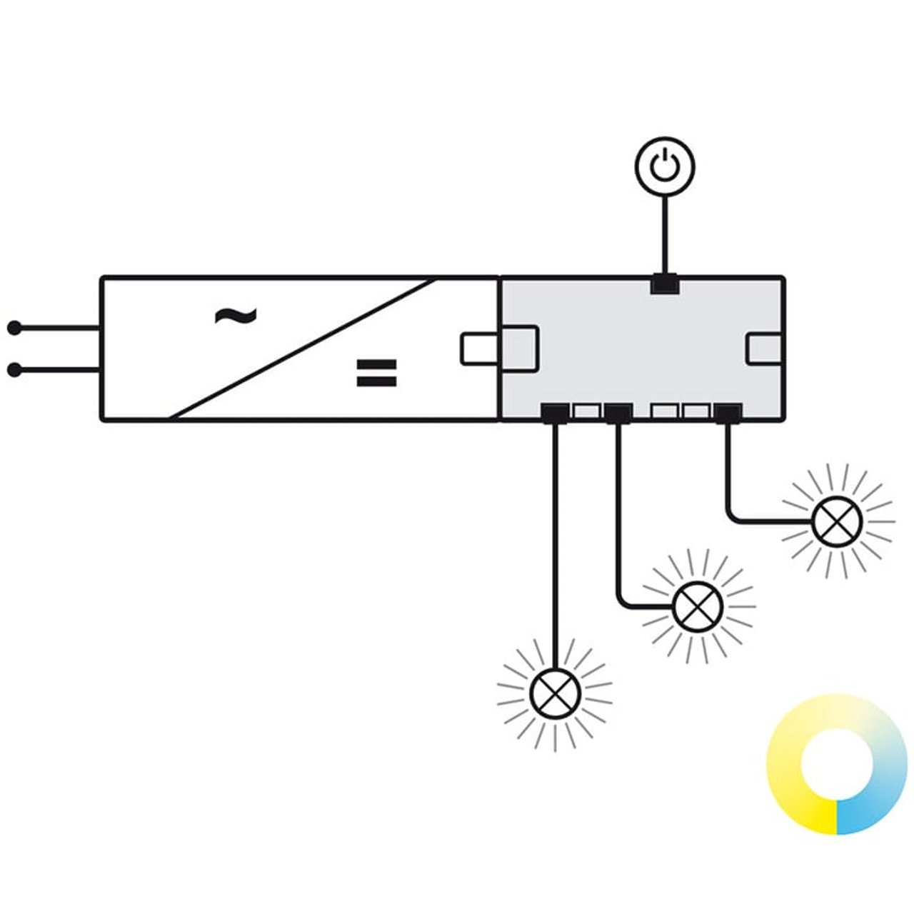 Loox5 12V Multi White LED Lights Box to Box 6 Way Distributor with Switch Port - Chart