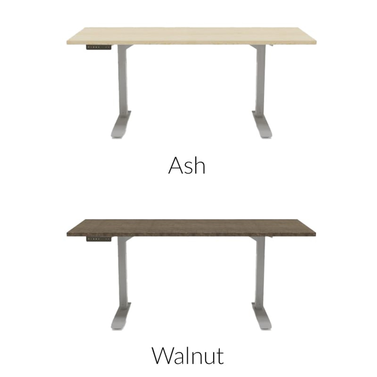 PMI Height Adjustable Motorized Standing Desk - 24" Depth- Frame - Desk Top Finish