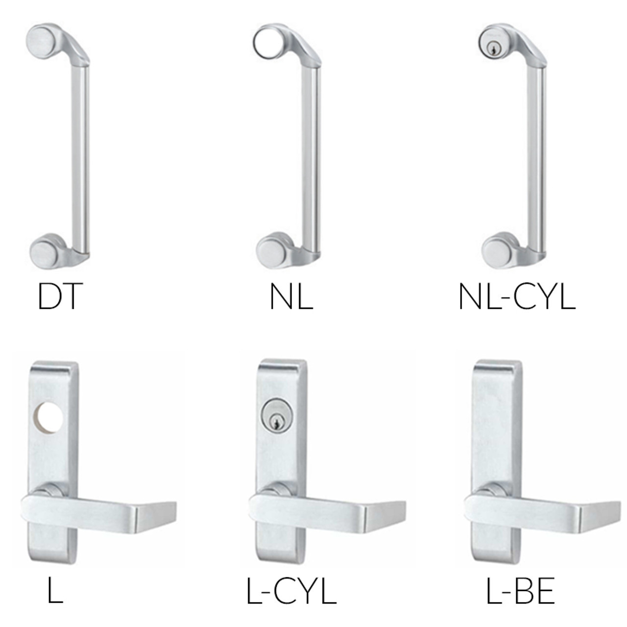 Von Duprin 55 Series Wood Door Concealed Vertical Rod Exit Device - Fire Rated - Function and Trim