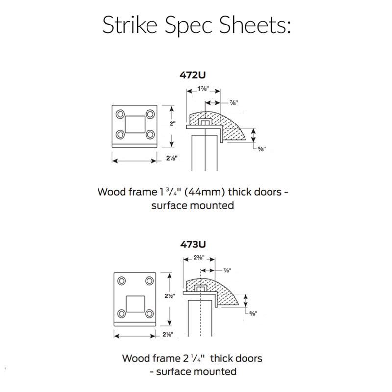 Von Duprin 55 Series Wood Door Concealed Vertical Rod Exit Device - Fire Rated - Strike Spec