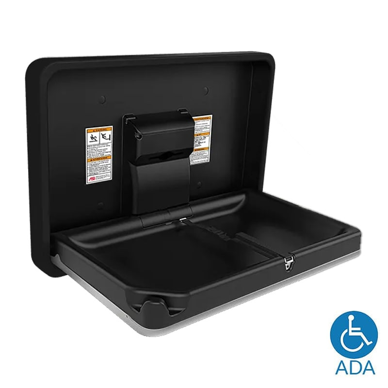 ASI Surface Mounted Matte Black Stainless Steel Baby Changing Station 9024-41 - Default