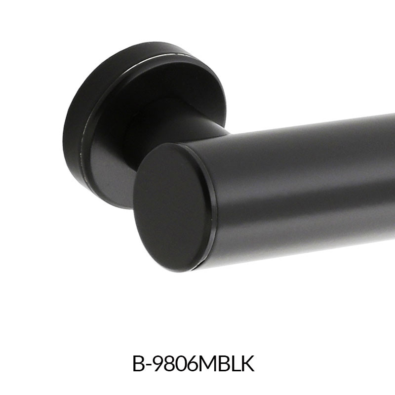 Bobrick Fino Collection Matte Black Stainless Steel Straight Grab Bar - 1.5" Dia - Finish