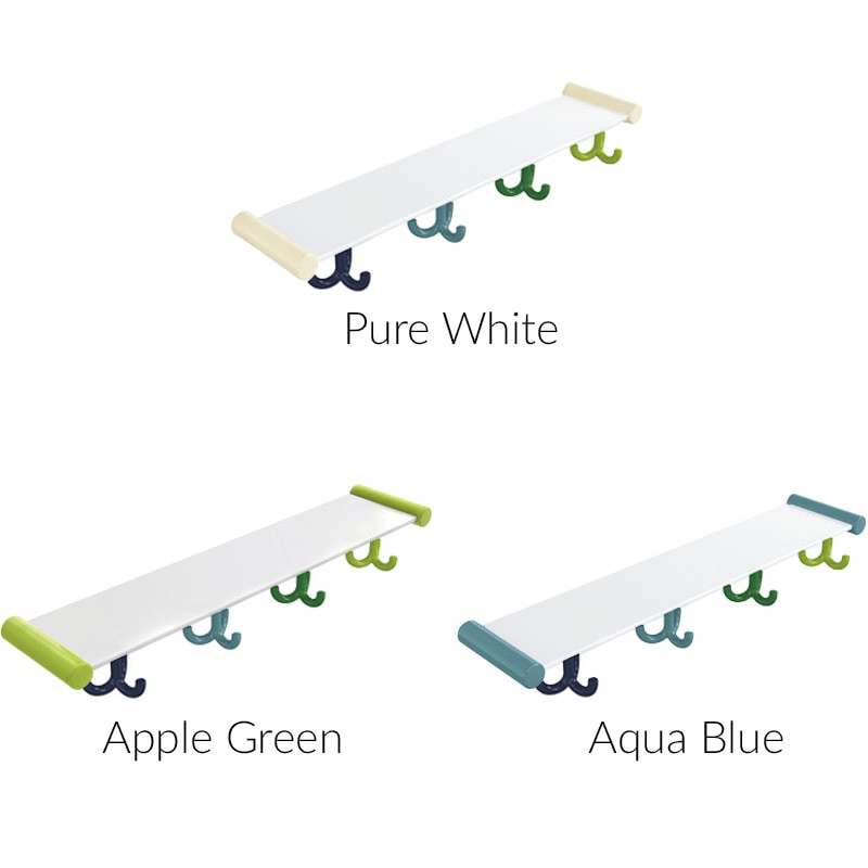 HEWI Nylon Wall Mounted Shelf with Triple Hooks - 800.03.404 - Finishes